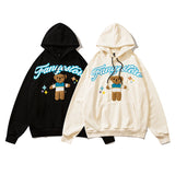 Men Fall Outfits Hooded Sweater Autumn and Winter Plush Bear Hoodie