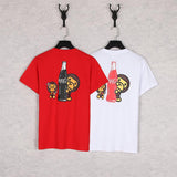 A Ape Print T Shirt Summer Cartoon Anime Print Plus Size Loose Short Sleeve T-shirt