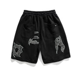 Men Shorts Men's Clothes Summer Wear Vintage Men's round Neck Short Sleeve Loose Letter Printed T-shirt