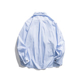 Men Shacket Long Sleeve Autumn Shirt Fall Personalized Three-Dimensional Pocket Youth Casual Shirt