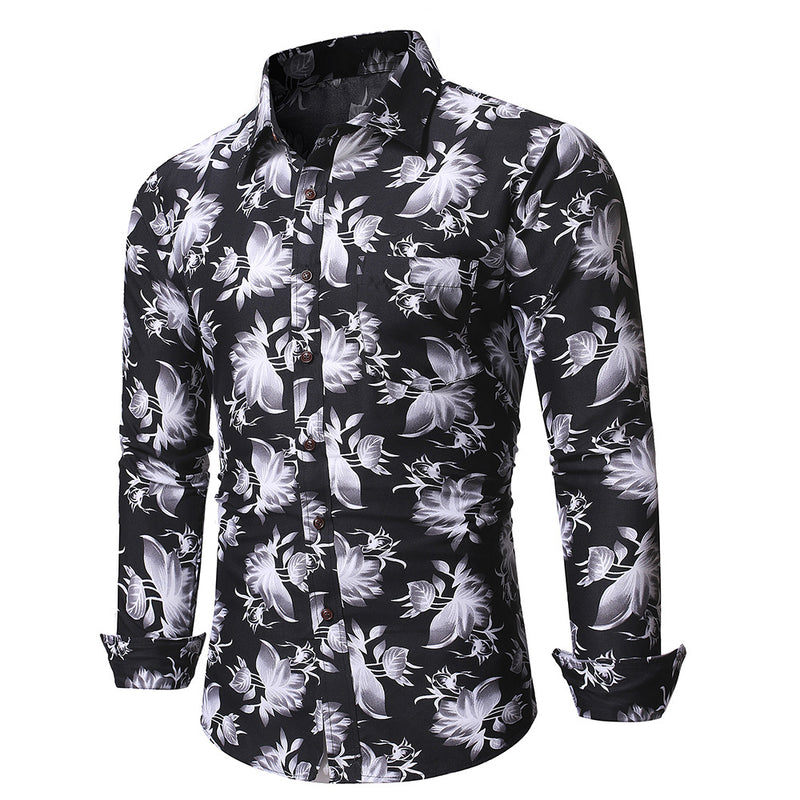 Men's Colored Long Sleeve Shirt Large Size Fashion Trendy Casual Retro Sports Men Shirt