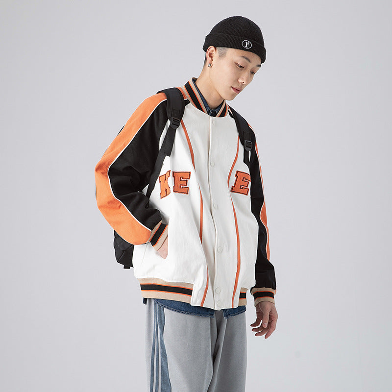 Men's Spring Baseball Uniform Men's Color Matching Couple Workwear Jacket Men's Loose Trendy Jacket Men's Jacket Men Jacket