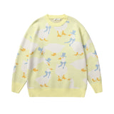 Men Fall Outfits Bear Cute Couple Sweater Casual Knitted Top