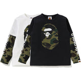 A Ape Print for Kids Sweatshirt Children's Clothing Camouflage Ape Monkey Head Letter Printing Fake Two Pieces Men and Women Baby's Top