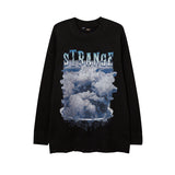 Men Fall Outfits Graffiti Printing Niche Ripped Sweater Oversize Bottoming Sweater