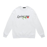 Men Fall Outfits Vintage Floral Print Long Sleeves T-shirt Loose Sweater