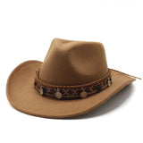 Wester Hats Autumn and Winter Western Denim Wool Jazz Top Hat Fur Felt Hat