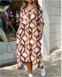 Red Peasant Dress Spring/Summer Fashion Sexy Long Sleeve V-neck Shirt Maxi Dress Women