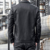 80's Leather Jacket Autumn and Winter PU Leather Jacket Men's Coat Lapel Motorcycle Clothing Men's Leather Coat