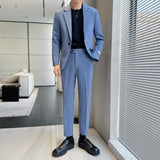 Men Suit Two-Piece Set with One Button