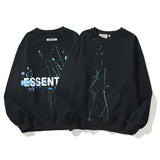 Fog Essentials Long Sleeve round Neck Sweatshirt Double Line Letter Starry Sky Paint-Splashing Style Graffiti Sweater