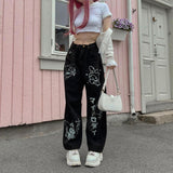 Kuromi Costume Dark Preppy Style Clow M Printed Jeans