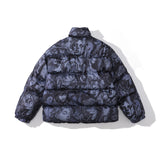 Men Fall Outfits Winter Tattoo Thickening Stand Collar Cotton Coat Jacket