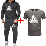 Palace T Shirt Pullover Set Sweater Men's and Women's Spring and Autumn Models Men's Hooded Sweater T-shirt Three-Piece Set
