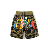 A Ape Print Shorts Camouflage Shorts Men's and Women's Men's Beach Shorts Middle Pants