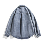 Men Shacket Long Sleeve Autumn Shirt Denim Shirt Student Long Sleeve Shirt Neutral Top Men's Coat