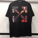 Ow Summer Arrow Print Loose Short Sleeve Cotton Tshirt Owt