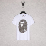 A Ape Print T Shirt Summer Camouflage Leopard Print Casual Plus Size Short Sleeve T-shirt