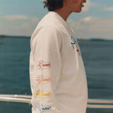Kanye West Hoodie Cross Logo Flower Arm Loose Long Sleeve T-shirt Men's and Women's Couple Skateboard Hip Hop Bottoming Shirt