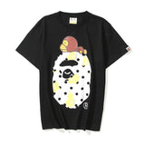 A Ape Print T Shirt Summer Cartoon Anime Animal Print Short Sleeve T-shirt