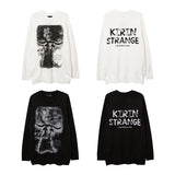 Men Fall Outfits Vintage Printed Loose-Fitting Casual Round-Neck Knitwear Sweater