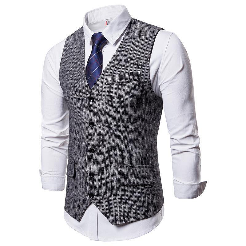 Tuxedo Vests Men Suit Vest Vest Suit Men's plus Size Men's Fashion Single Row Vest