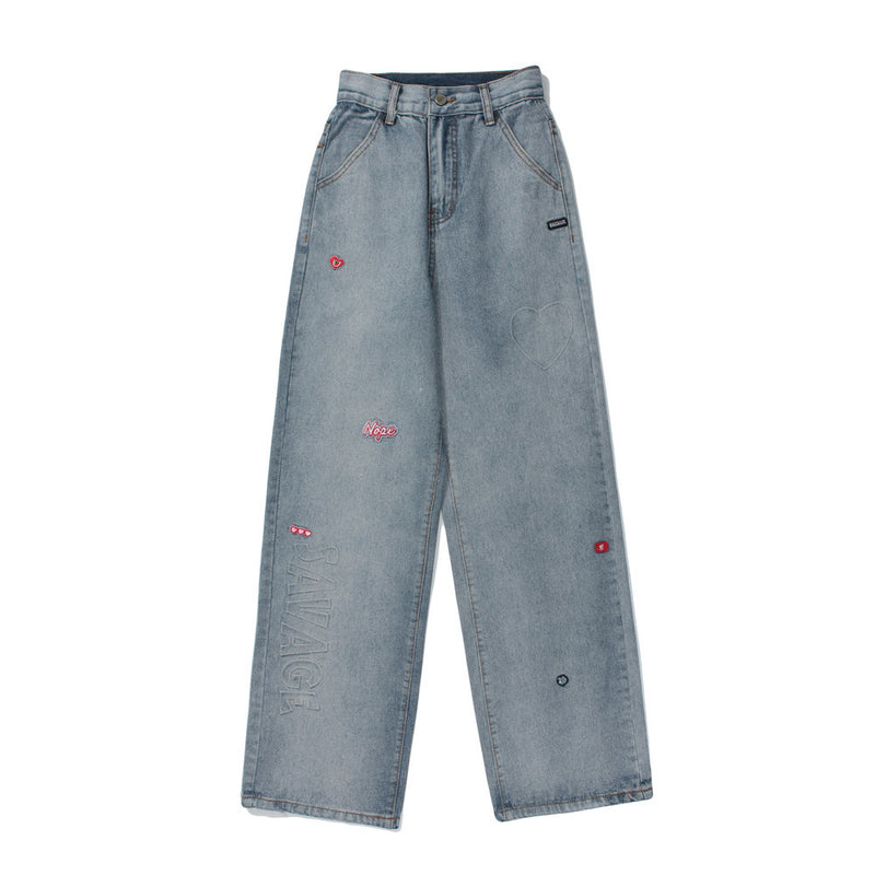 Jeans Men's Large Size Retro Sports Trousers Baggy Straight Trousers Casual Men's Clothing Men Jeans