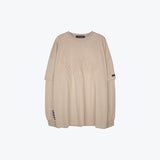 Men Fall Outfits Solid Color Loose False Two Pieces Long Sleeve T-shirt Base Simple