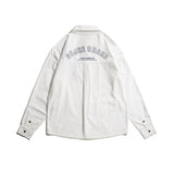 Men Shacket Long Sleeve Autumn Shirt Autumn Preppy Style Solid Color Shirt Loose and Simple Lapel Mickey Mouse Printed Shirt for Men