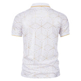 Men Shirt Fashion Slim Fit Shirt Short Sleeve Shirt Large Size Casual Top Summer Men's Fashion Print Short Sleeve Lapel Polo Shirt Men