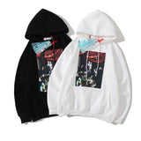 Autumn And Winter Virgin Oil Painting Pattern Printing Hooded Fleece Lined Sweater Men And Women