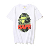 A Ape Print T Shirt Summer Pink Letter Print Short-Sleeve T-shirt