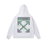 Autumn And Winter Fluorescent Green Luminous Machinery Drawing Elements Hooded Sweater For Men And Women