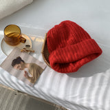 Toque Winter Warm Thick Thread Knitted Hat Woolen Cap Big Head Hat