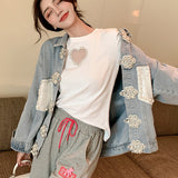 Pearl Jean Jacket Autumn Coat Women's Fashion Loose Spring and Autumn Tops