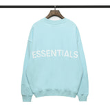 Fog Essentials Long Sleeve round Neck Neck Sweatshirt Back Polyline Reflective Letter Crew Neck Pullover Thickened Sweatshirt