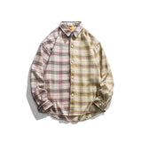 Men Shacket Long Sleeve Autumn Shirt Autumn Leisure Shirt Fresh and Loose Retro Plaid Shirt