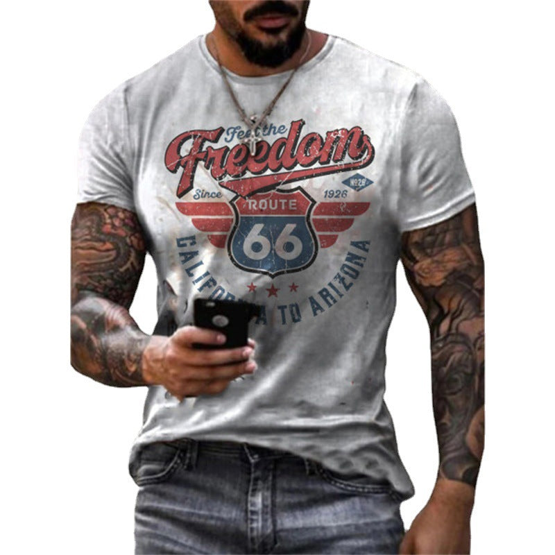 Captain America T Shirt No. 66 Road Digital Printing 3DT Shirt Loose