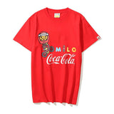 A Ape Print T Shirt Summer Cartoon Anime Print Plus Size Loose Short Sleeve T-shirt