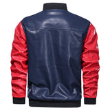 Two Tone Leather Jacket Winter Men's Motorcycle Leather Coat Men's Jacket Leather Coat