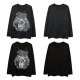 Men Fall Outfits Graffiti Printing Niche Ripped Sweater Oversize Bottoming Sweater