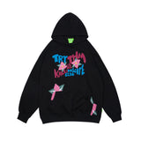 Men Fall Outfits Vintage Bear Embroidered Hooded Sweater Hip Hop Loose Couple Casual Jacket