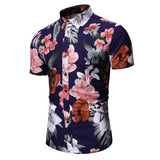 Men's Clothing Summer Men's Loose Fashion Short Sleeve Shirt Printed Shirt Casual Beach Men Shirt