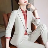 Women Pants Suit Uniform Designs Formal Style Office Lady Bussiness Attire Autumn and Winter Work Clothes