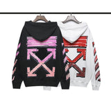 Autumn And Winter Red Gradient Arrow Pattern Hooded Sweater For Men And Women