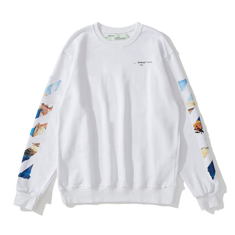 Autumn And Winter Head Graffiti Round Neck Sweater Loose