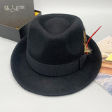 Fedora Hat Jazz Wool Top Hat Universal Warp Knitting Monochrome Performance Cap