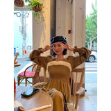 Green Fairycore Dress French Style Pleated Tube Top High Waist Temperament Dress for Women