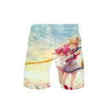 Sailor Moon Beach Short Printed Sailor Moon Printed 3D Digital Printed Casual Beach Pants for Men and Women