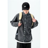 Men Shacket Long Sleeve Autumn Shirt Long Sleeve Shirt Versatile Casual Top Coat